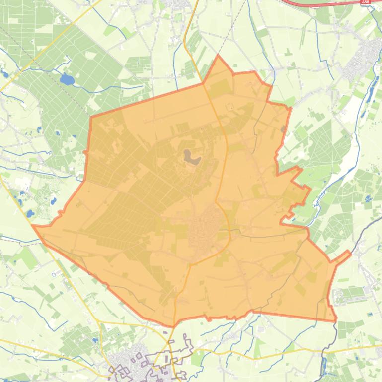 Kaart van de woonplaats Alphen.