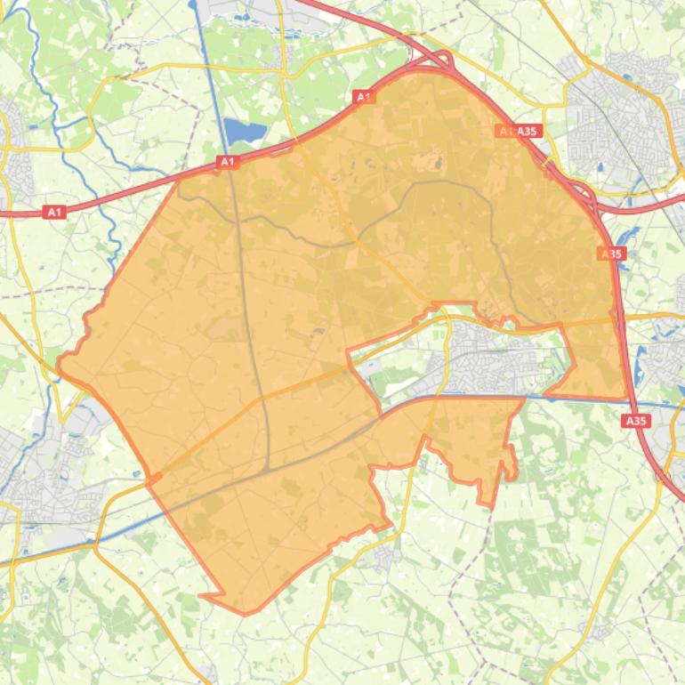 Kaart van de woonplaats Ambt Delden.