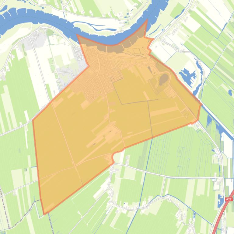 Kaart van de woonplaats Ameide.