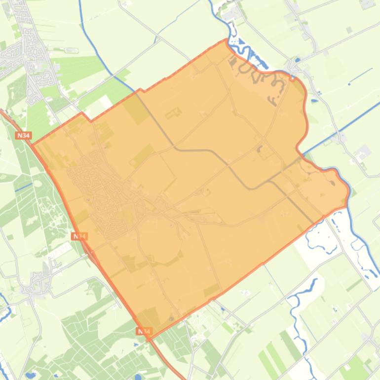 Kaart van de woonplaats Annen.