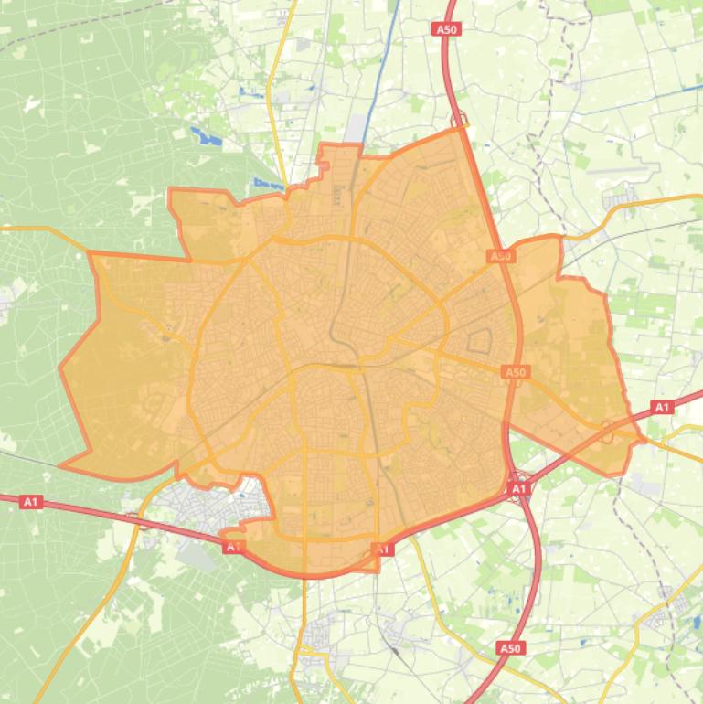 Kaart van de woonplaats Apeldoorn.