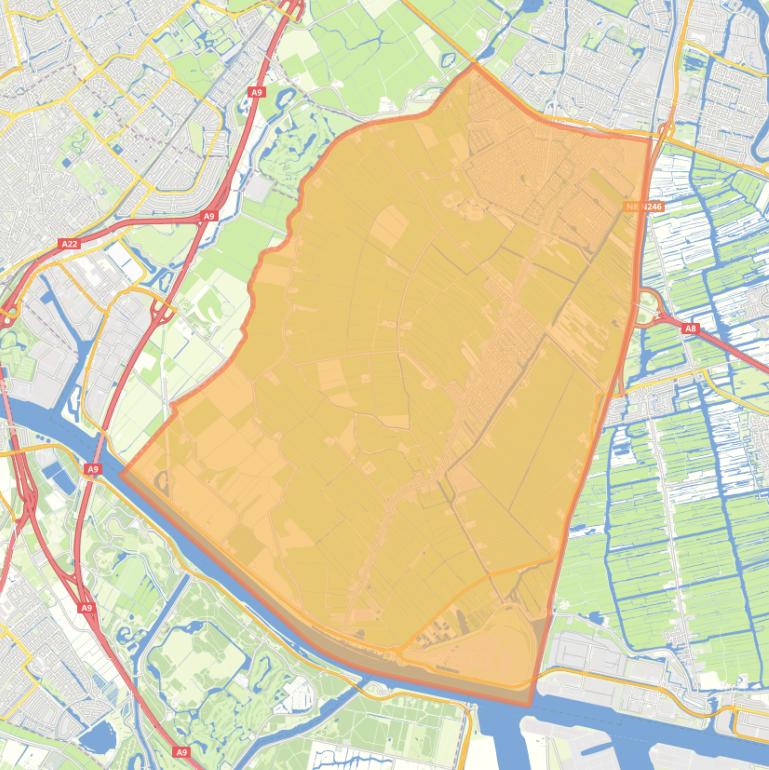 Kaart van de woonplaats Assendelft.