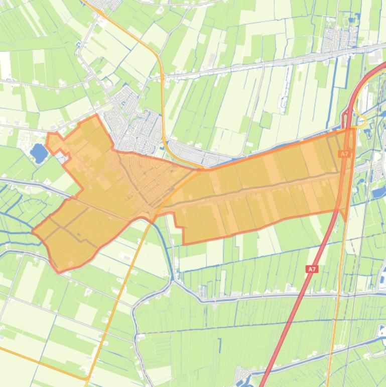 Kaart van de woonplaats Avenhorn.