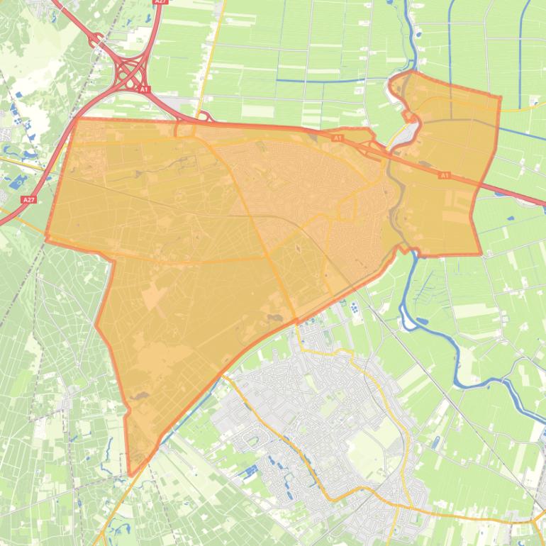 Kaart van de woonplaats Baarn.