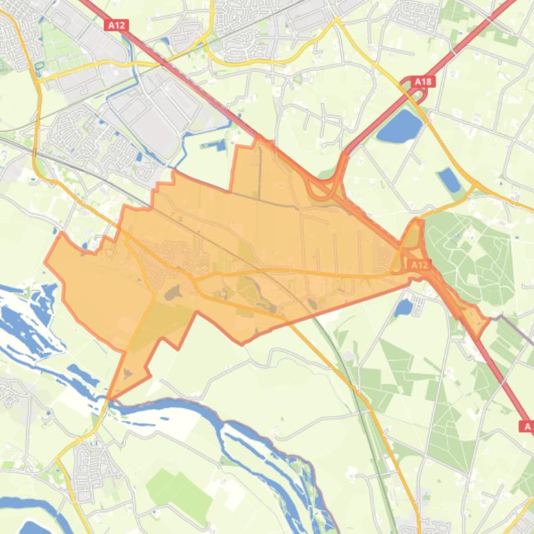 Kaart van de woonplaats Babberich.