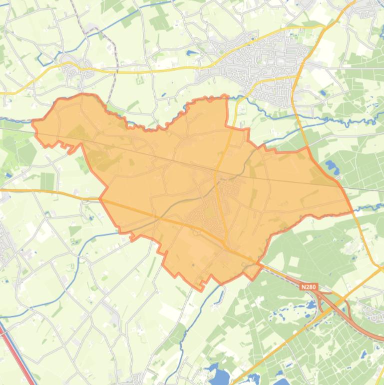 Kaart van de woonplaats Baexem.