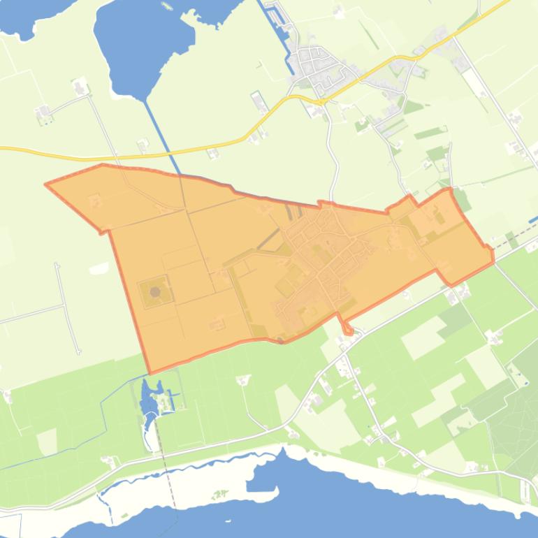 Kaart van de woonplaats Bakhuizen.