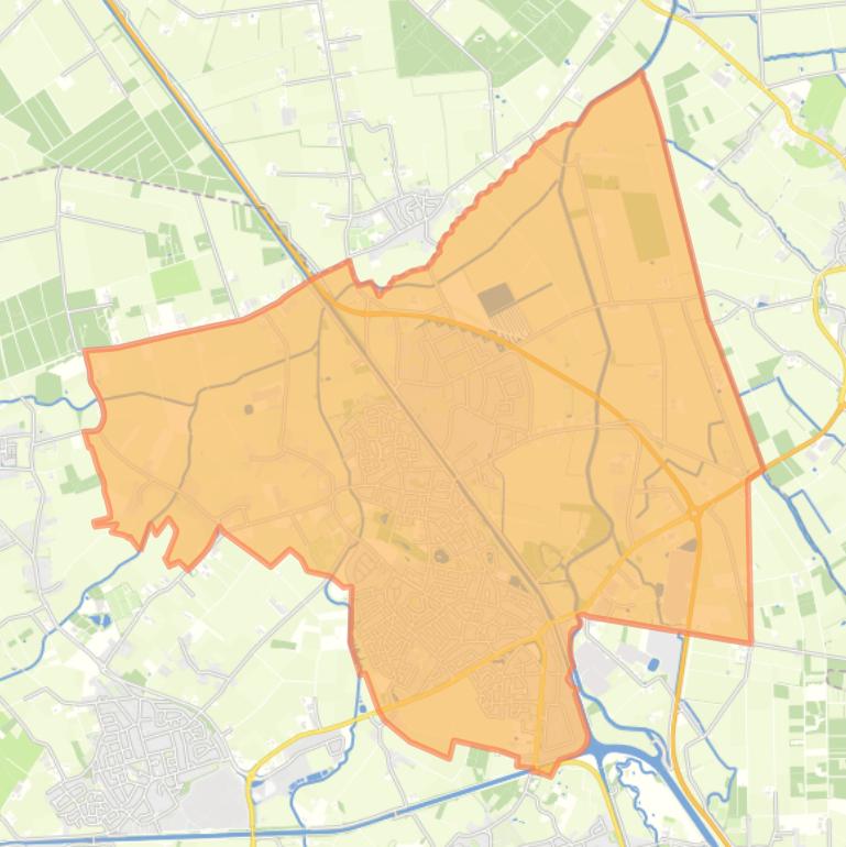 Kaart van de woonplaats Beek en Donk.