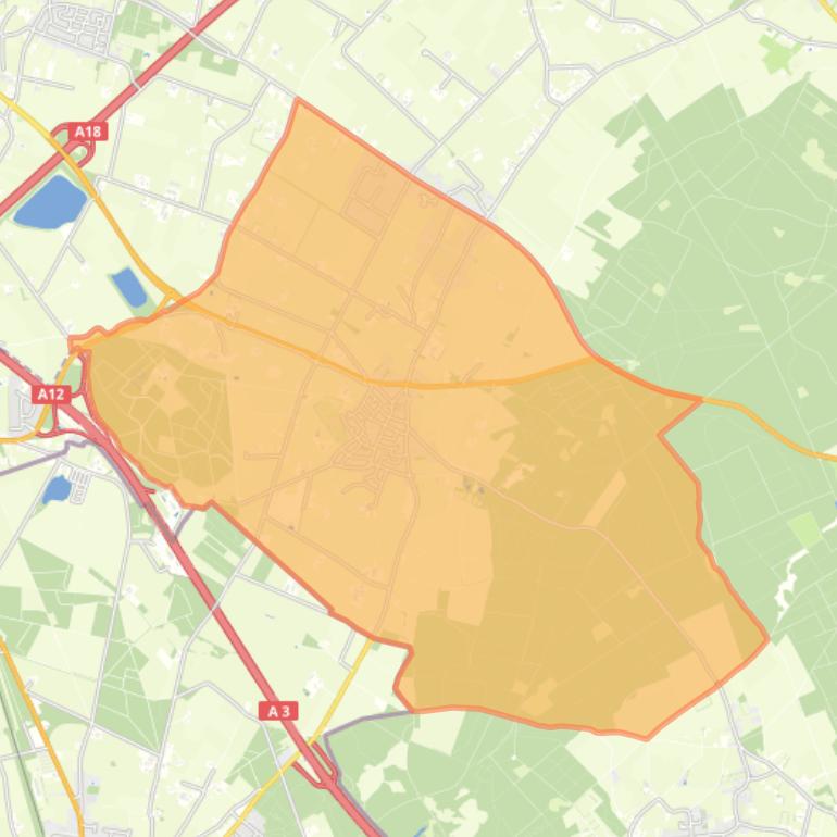 Kaart van de woonplaats Beek.