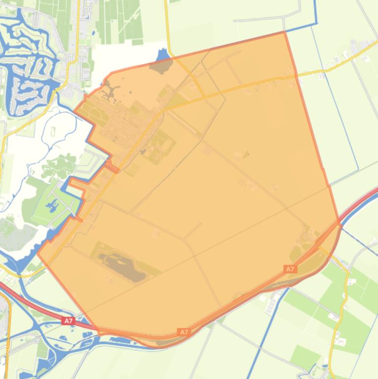 Kaart van de woonplaats Beerta.