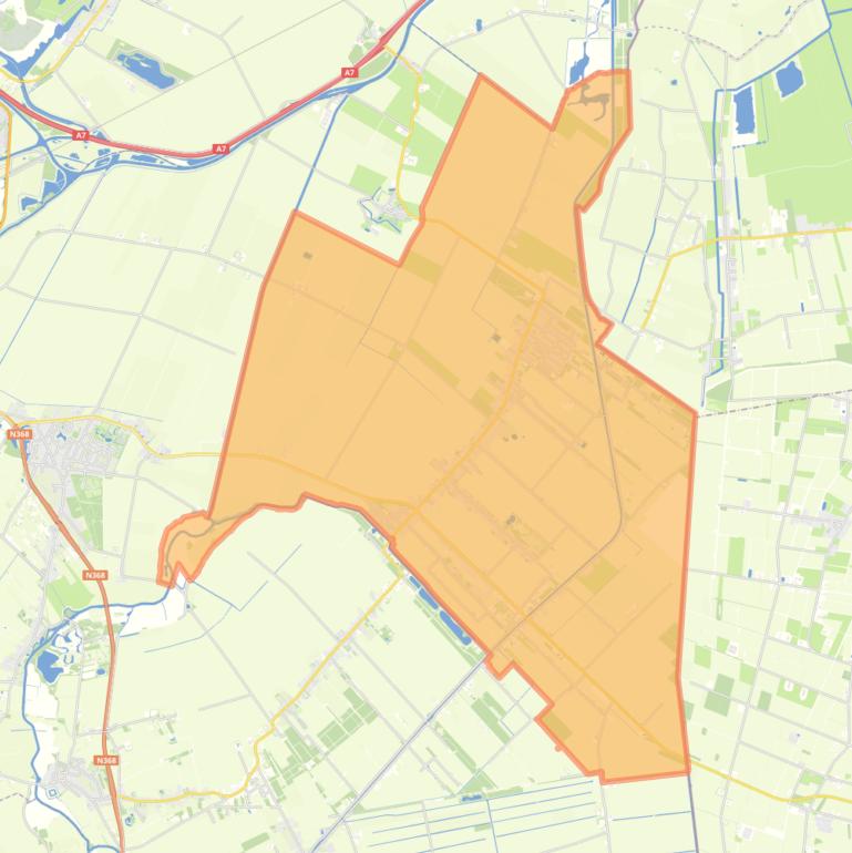 Kaart van de woonplaats Bellingwolde.