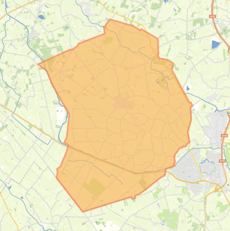 Kaart van de woonplaats Beltrum.