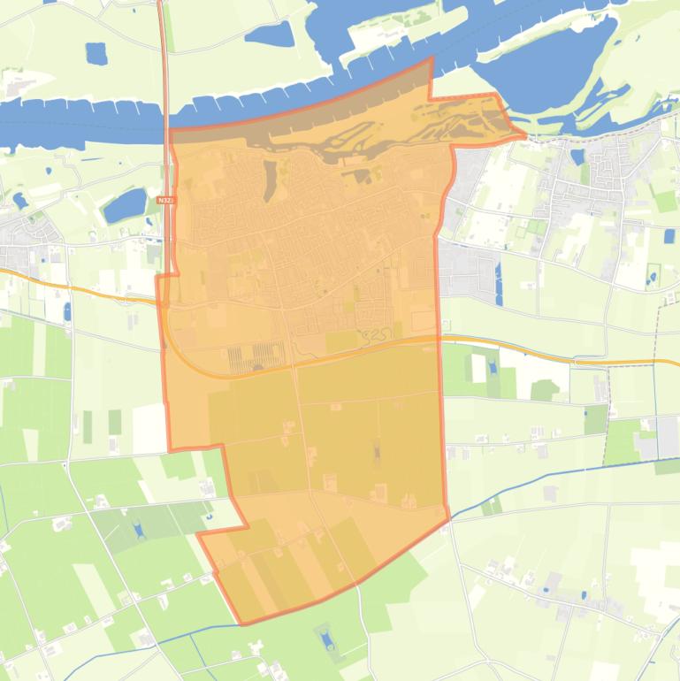 Kaart van de woonplaats Beneden-Leeuwen.