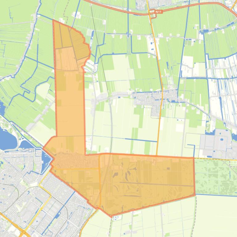 Kaart van de woonplaats Benthuizen.