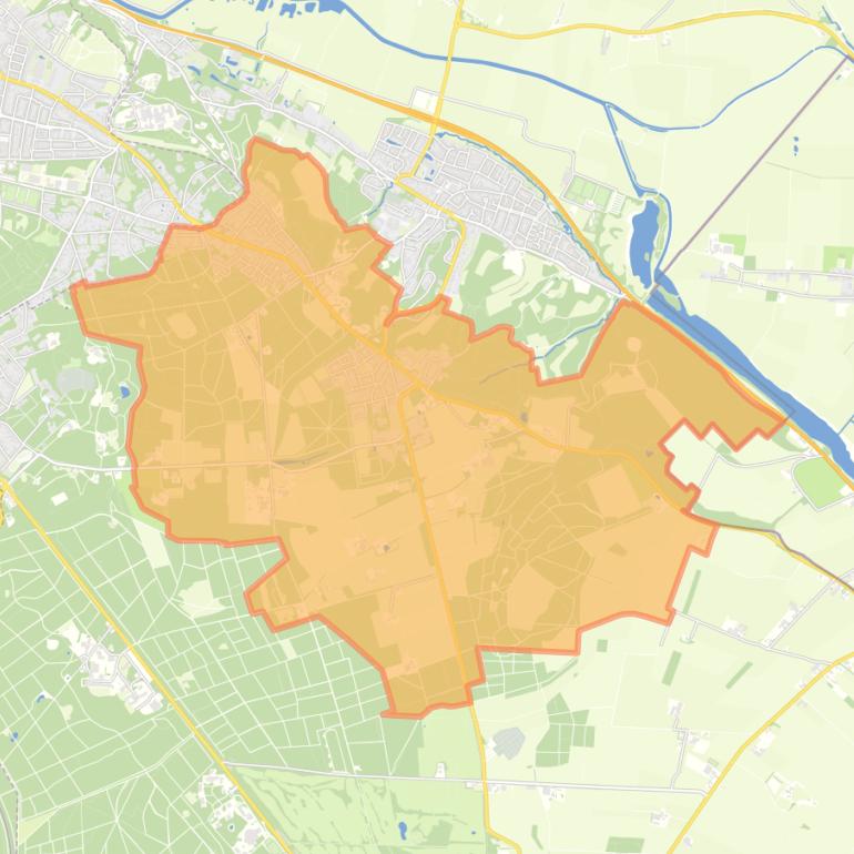 Kaart van de woonplaats Berg en Dal.