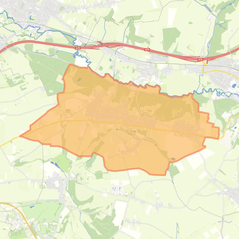 Kaart van de woonplaats Berg en Terblijt.