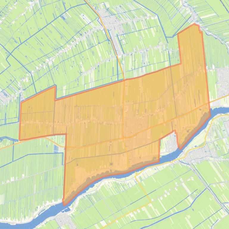 Kaart van de woonplaats Bergambacht.