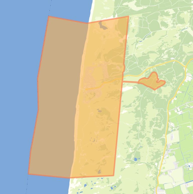 Kaart van de woonplaats Bergen aan Zee.