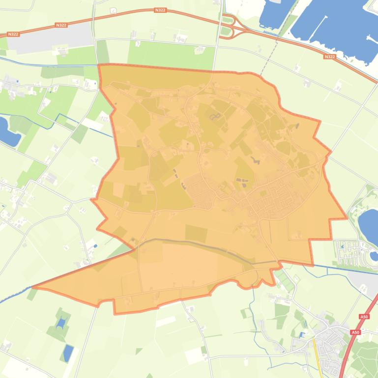 Kaart van de woonplaats Bergharen.