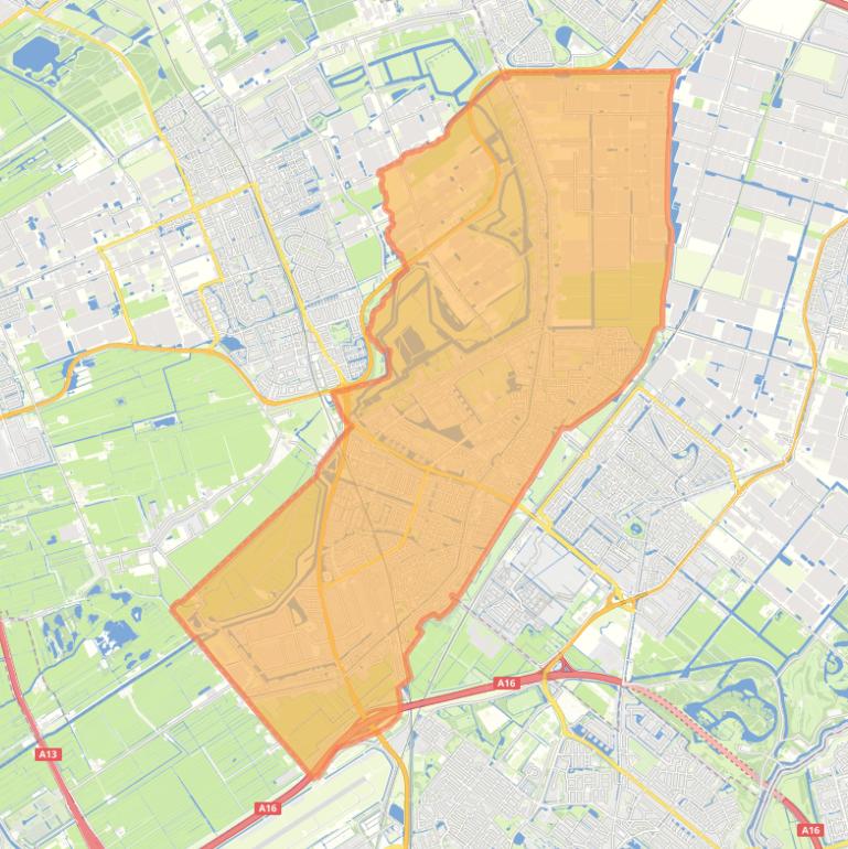 Kaart van de woonplaats Berkel en Rodenrijs.