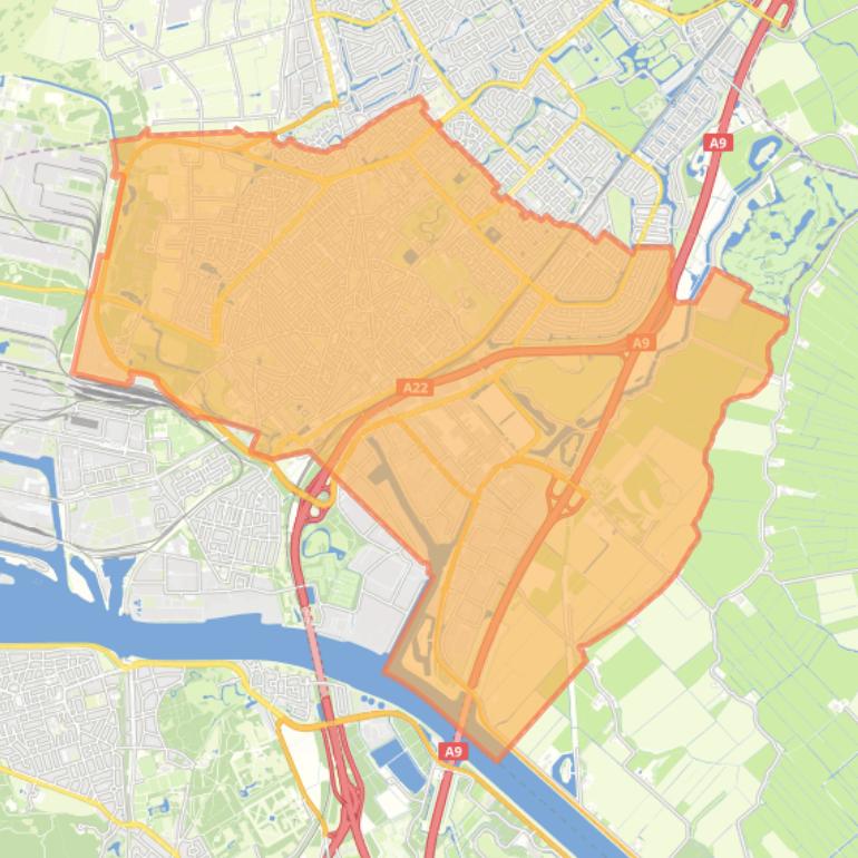 Kaart van de woonplaats Beverwijk.