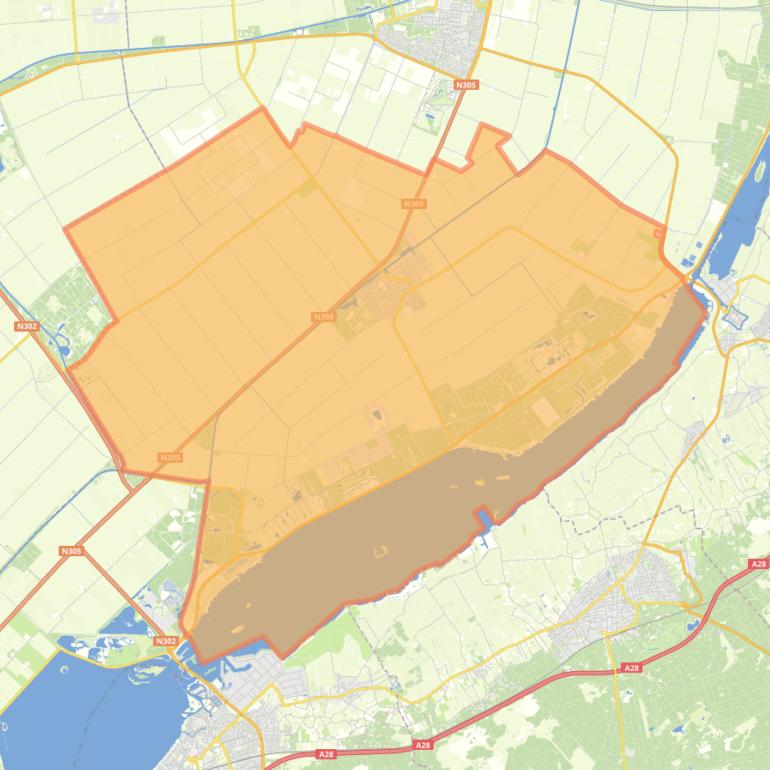 Kaart van de woonplaats Biddinghuizen.