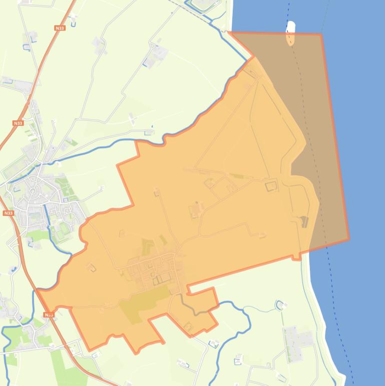 Kaart van de woonplaats Bierum.