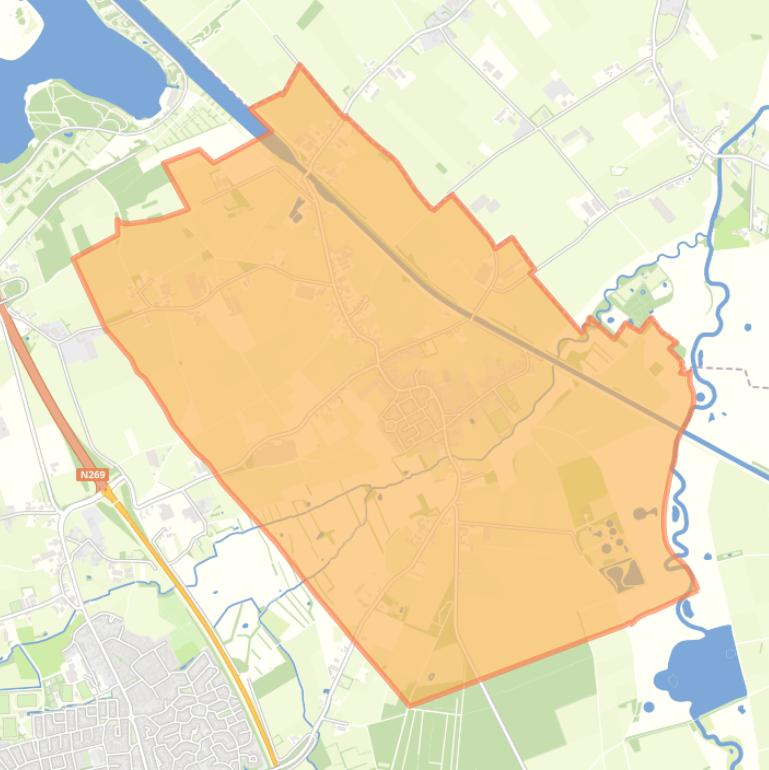 Kaart van de woonplaats Biest-Houtakker.