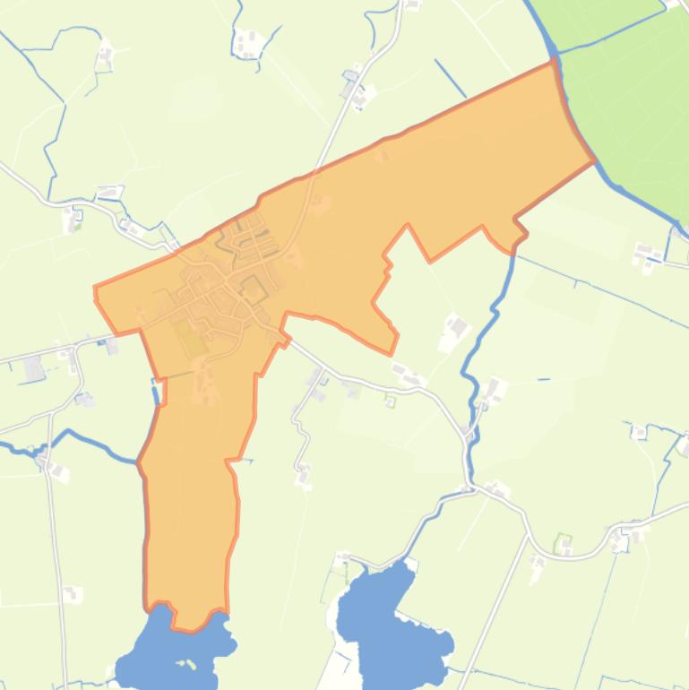 Kaart van de woonplaats Blauwhuis.