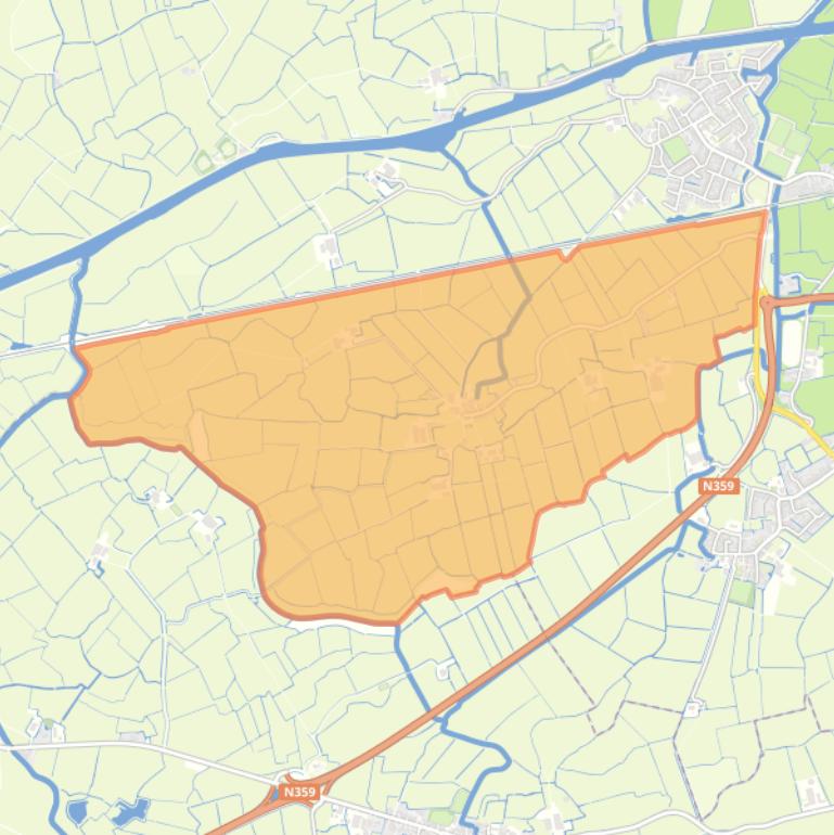 Kaart van de woonplaats Blessum.