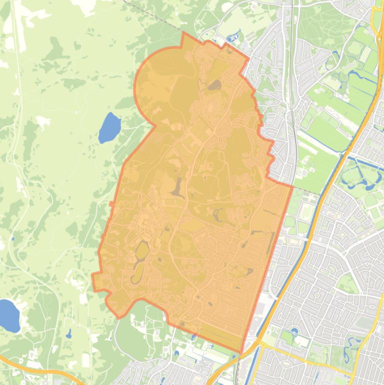 Kaart van de woonplaats Bloemendaal.