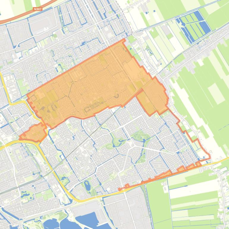 Kaart van de woonplaats Blokker.