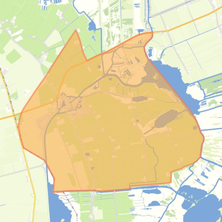 Kaart van de woonplaats Blokzijl.