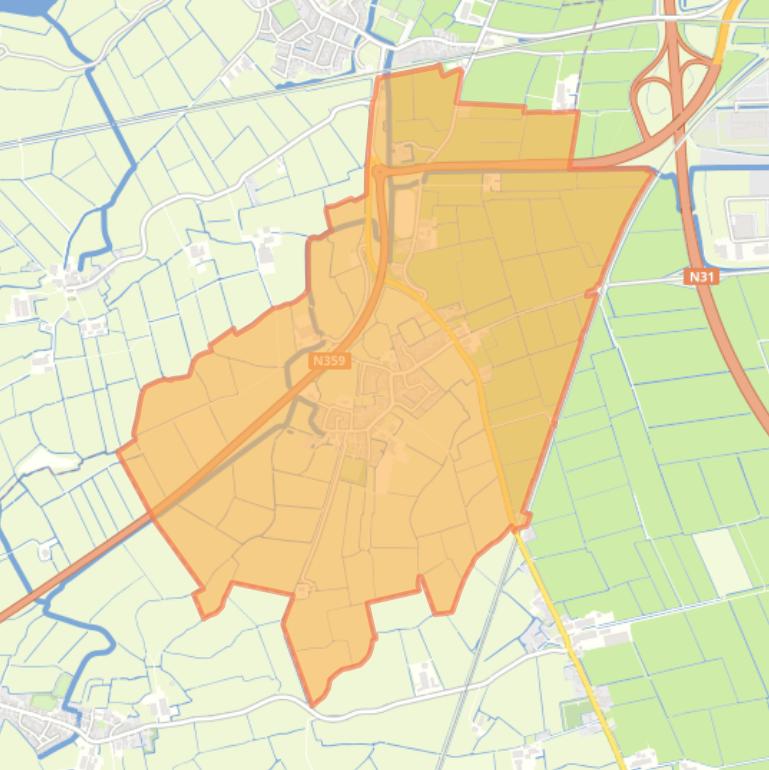 Kaart van de woonplaats Boksum.