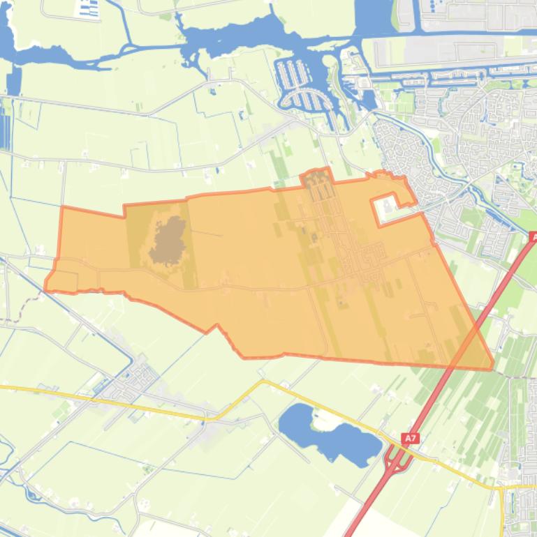 Kaart van de woonplaats Boornbergum.