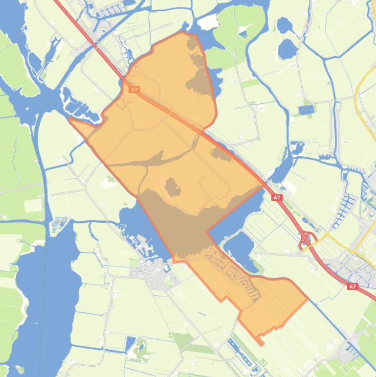 Kaart van de woonplaats Boornzwaag.