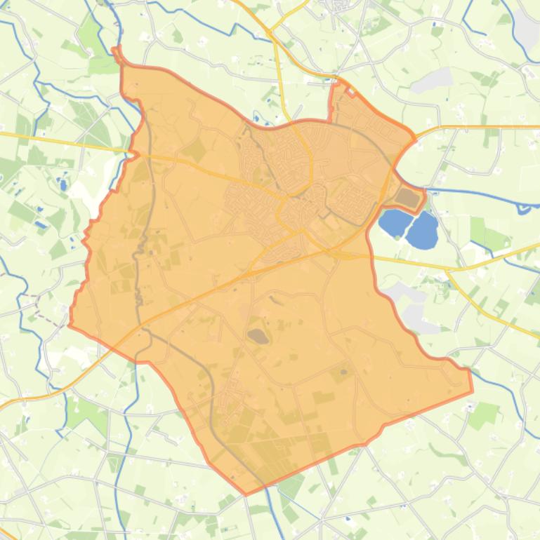 Kaart van de woonplaats Borculo.