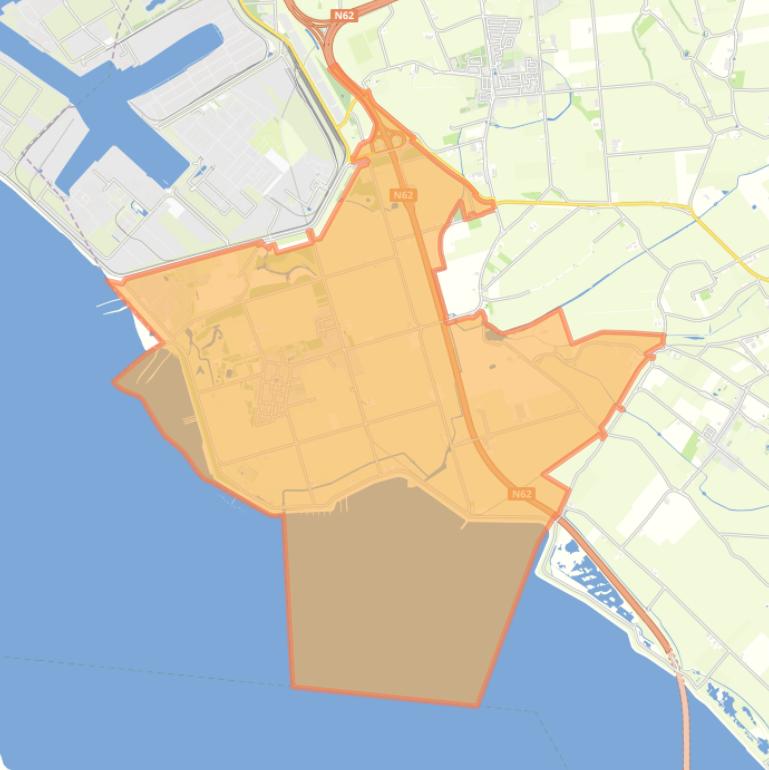 Kaart van de woonplaats Borssele.