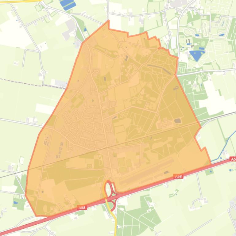 Kaart van de woonplaats Bosschenhoofd.