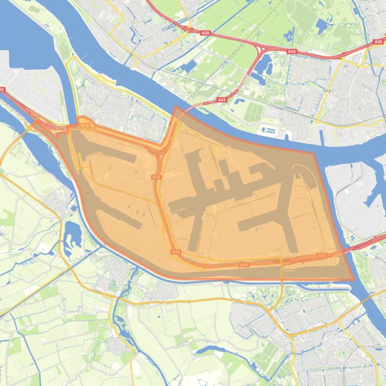 Kaart van de woonplaats Botlek Rotterdam.