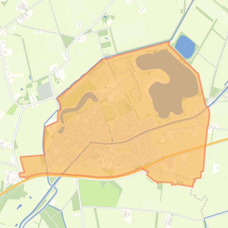 Kaart van de woonplaats Bredevoort.