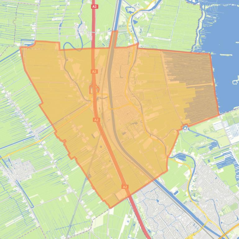 Kaart van de woonplaats Breukelen.