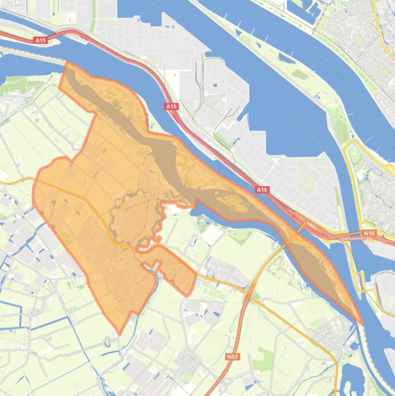 Kaart van de woonplaats Brielle.