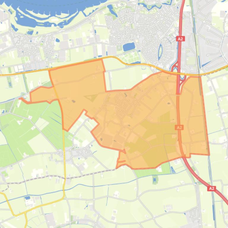 Kaart van de woonplaats Bruchem.