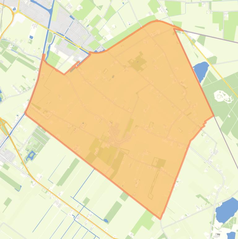 Kaart van de woonplaats Bruchterveld.