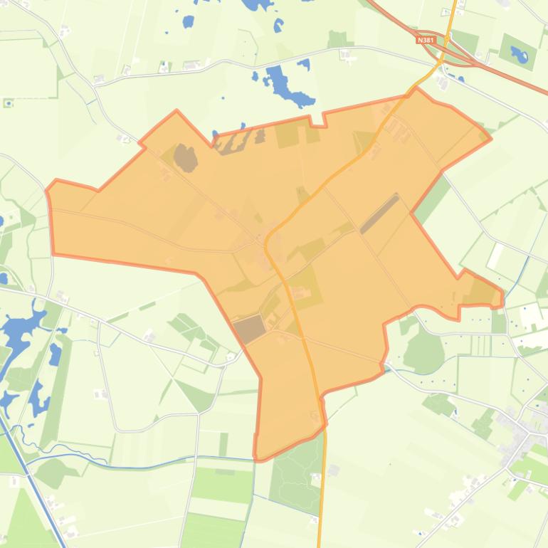 Kaart van de woonplaats Bruntinge.