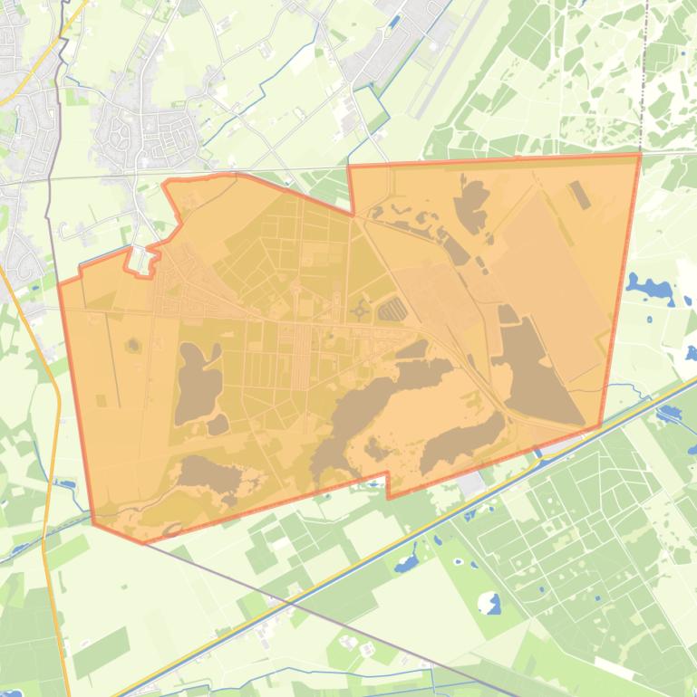 Kaart van de woonplaats Budel-Dorplein.