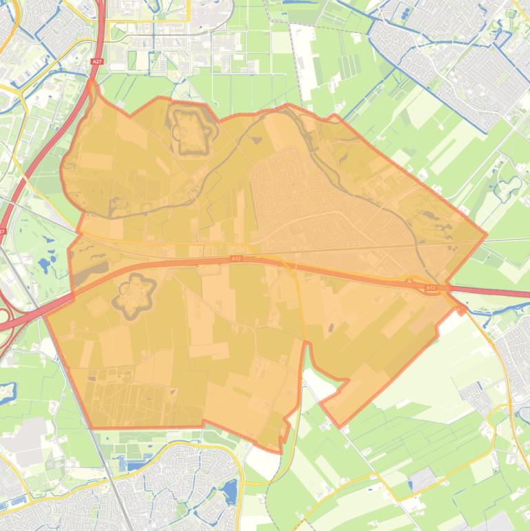 Kaart van de woonplaats Bunnik.