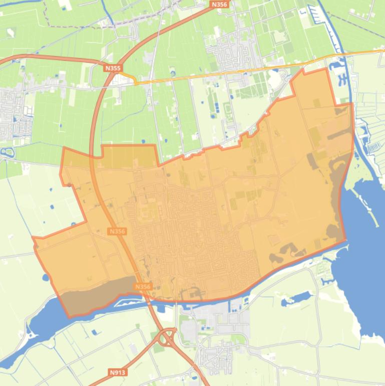 Kaart van de woonplaats Burgum.