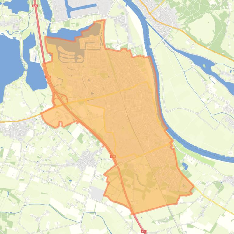 Kaart van de woonplaats Cuijk.